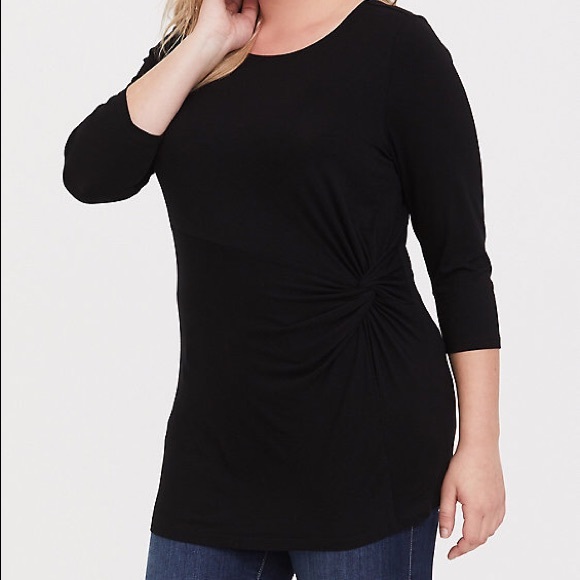 torrid Tops - Torrid Black Side Twist Tunic